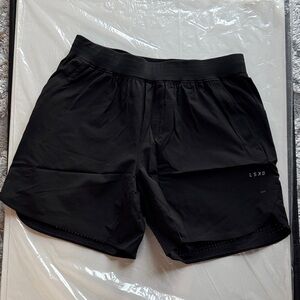 LSKD Men's Black Athletic Shorts